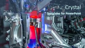  Presentation with car engine - Slide deck with modern-powerful-car-engine-section background and a ocean colored foreground