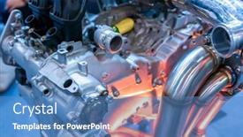  Presentation with car engine - Theme with modern-powerful-car-engine-section background and a teal colored foreground