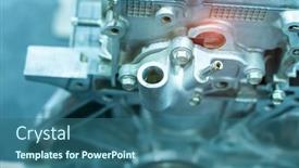  Presentation with powerful - Audience pleasing theme consisting of modern-powerful-car-engine-section backdrop and a ocean colored foreground