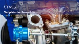  Presentation with car engine - Amazing PPT layouts having modern-powerful-car-engine-section backdrop and a navy blue colored foreground