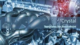  Presentation with car engine - Slide set consisting of modern-powerful-car-engine-section background and a ocean colored foreground