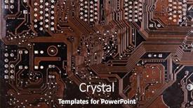  Presentation with printed circuit board - Beautiful presentation theme featuring modern-printed-brown-circuit-board backdrop and a wine colored foreground