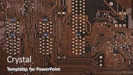  Presentation with printed circuit - Colorful slide set enhanced with modern-printed-brown-circuit-board backdrop and a tawny brown colored foreground