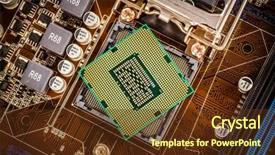  Presentation with computer motherboard - Amazing PPT theme having modern processor and motherboard for a home computer backdrop and a tawny brown colored foreground