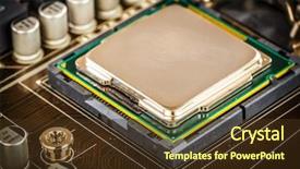  Presentation with computer motherboard - Theme with modern processor and motherboard for a home computer background and a tawny brown colored foreground