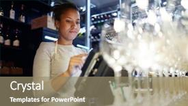  Presentation with restaurant kitchen - Slide deck having computer monitor and giving new background and a coral colored foreground