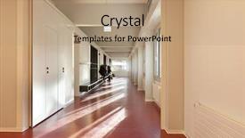  Presentation with public - Slides having modern public school corridor red floor background and a coral colored foreground