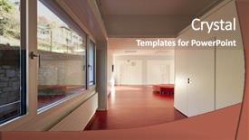  Presentation with public - Presentation having modern public school corridor red background and a tawny brown colored foreground