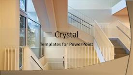  Presentation with public - Theme with modern public school staircase background and a coral colored foreground