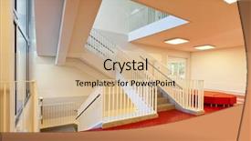  Presentation with public - PPT theme enhanced with modern public school staircase background and a soft green colored foreground