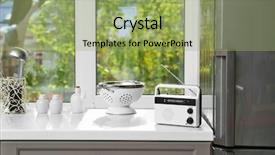  Presentation with frequency - PPT layouts having modern radio on table background and a mint green colored foreground