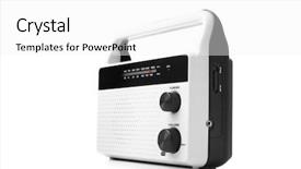  Presentation with radio - Beautiful slides featuring modern radio on white background backdrop and a white colored foreground