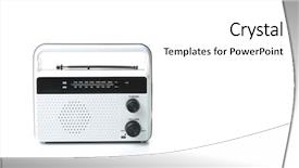  Presentation with radio - Theme with modern radio on white background background and a white colored foreground