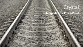  Presentation with railroad - Presentation theme featuring modern-railroad-track-and-crushed background and a gray colored foreground