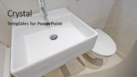  Presentation with wash - Beautiful presentation theme featuring modern rectangular shaped ceramic hand wash basin backdrop and a light gray colored foreground