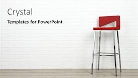  Presentation with red brick wall - PPT theme featuring modern-red-chair-on-white background and a cool aqua colored foreground