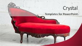  Presentation with red carpet retro style - Cool new slides with modern red sofa contemporary style backdrop and a sky blue colored foreground