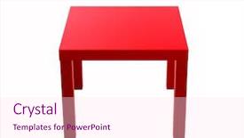  Presentation with white red employees - Beautiful PPT theme featuring modern red table against white backdrop and a  colored foreground