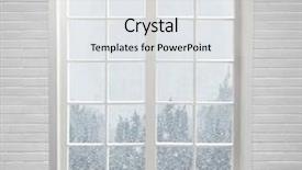  Presentation with modern trees - Cool new PPT theme with modern residential window with snow backdrop and a sky blue colored foreground