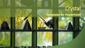  Presentation with restaurant kitchen - Theme featuring modern restaurant outdoor kitchen cookware background and a tawny brown colored foreground