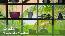  Presentation with restaurant kitchen - Beautiful slides featuring modern restaurant outdoor kitchen cookware backdrop and a tawny brown colored foreground