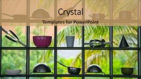  Presentation with restaurant kitchen - Theme with modern restaurant outdoor kitchen cookware background and a coral colored foreground