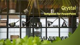  Presentation with restaurant kitchen - Theme enhanced with modern restaurant outdoor kitchen cookware background and a tawny brown colored foreground