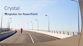  Presentation with runner - PPT layouts consisting of unrecognizable runner in sportswear cloudless background and a sky blue colored foreground