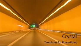  Presentation with road light - Amazing slide set having modern road tunnel with light backdrop and a  colored foreground