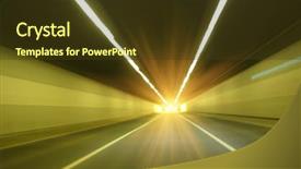  Presentation with road light - PPT layouts featuring modern road tunnel with light background and a tawny brown colored foreground