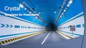  Presentation with blasting - Theme having modern road tunnel background and a teal colored foreground