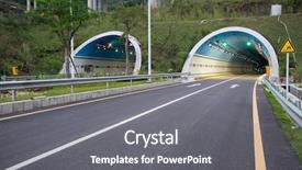  Presentation with blasting - Colorful slides enhanced with modern road tunnel backdrop and a gray colored foreground