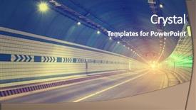  Presentation with blasting - Theme having modern road tunnel background and a ocean colored foreground