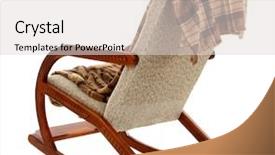  Presentation with modern electric iron isolated - Presentation enhanced with modern rocking-chair with rug background and a light gray colored foreground