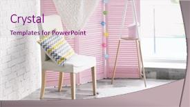  Presentation with room interior design - Theme featuring modern room design interior with wooden screen background and a lemonade colored foreground