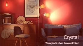  Presentation with room - Beautiful theme featuring modern room interior minimalism backdrop and a tawny brown colored foreground