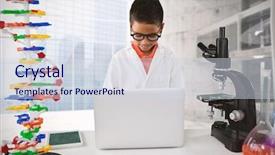  Presentation with scientific - Colorful presentation enhanced with modern room overlooking city backdrop and a sky blue colored foreground