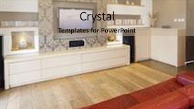  Presentation with plasma - Slide set consisting of modern room with plasma tv background and a coral colored foreground