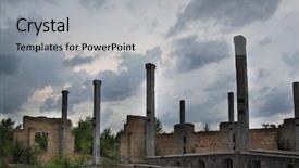  Presentation with chernobyl disaster - Amazing presentation theme having modern ruins chernobyl area abandoned backdrop and a light gray colored foreground