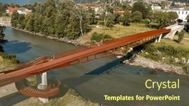  Presentation with pedestrian bridge - Presentation theme having modern-rusted-pedestrian-and-bicycle background and a tawny brown colored foreground