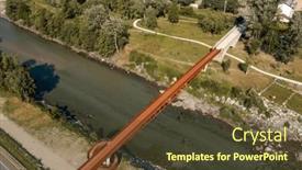  Presentation with pedestrian bridge - PPT theme enhanced with modern-rusted-pedestrian-and-bicycle background and a tawny brown colored foreground