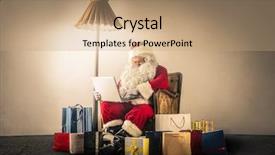  Presentation with work - Theme with modern santa claus at work background and a coral colored foreground