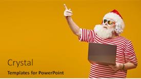  Presentation with bright yellow - Slide deck consisting of modern-santa-claus-on-vacation background and a gold colored foreground