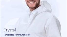  Presentation with liquid - Slide deck featuring modern-scientist-holding-a-bottle background and a sky blue colored foreground