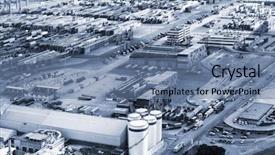  Presentation with seaport - PPT theme having modern seaport on a sunny background and a seafoam green colored foreground