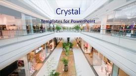  Presentation with mall - Colorful PPT theme enhanced with modern shopping mall shopping centre backdrop and a sky blue colored foreground
