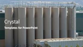  Presentation with manufacturing plant - Colorful PPT theme enhanced with modern-silos-of-a-manufacturing backdrop and a gray colored foreground