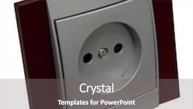  Presentation with outlet - Colorful PPT theme enhanced with modern silver socket outlet on isolated background backdrop and a gray colored foreground