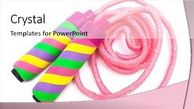  Presentation with rope - Slide deck enhanced with modern skipping rope on a white background background and a white colored foreground