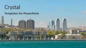  Presentation with istanbul - Colorful slides enhanced with skyline of istanbul as seen backdrop and a light blue colored foreground